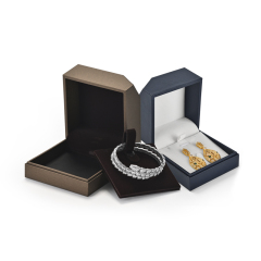 FANXI Custom logo brown blue jewelry packaging box TC-H074