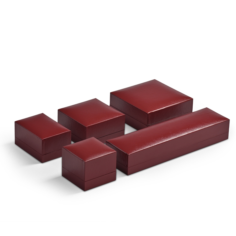 Custom color leatherette paper jewelry boxes for full colleaction TC-H06602