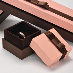 Accept custom logo jewelry package box with bow-knot