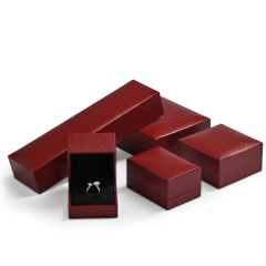 Custom color leatherette paper jewelry boxes for full colleaction TC-H06602