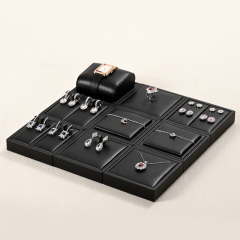 FANXI P139 new design black pu leather jewelry display set for full collection