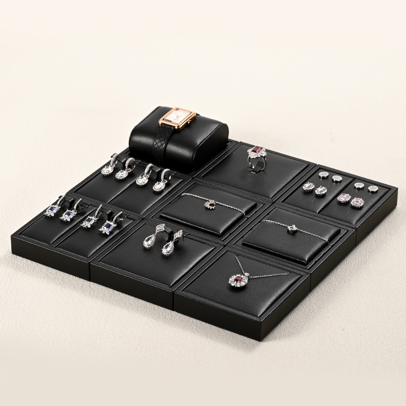 FANXI P139 new design black pu leather jewelry display set for full collection