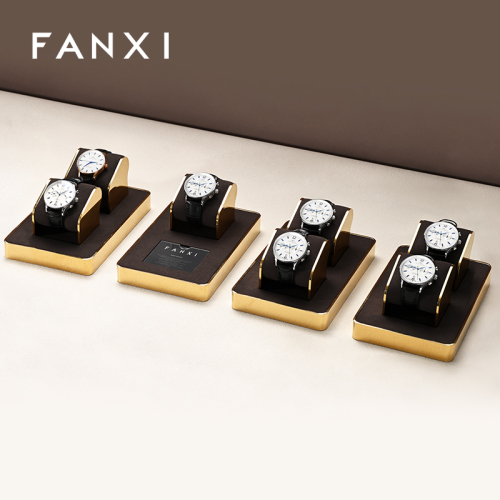 FANXI new arrival design JS104 metal frame microfiber interior watch display for showcase