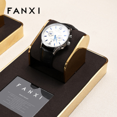 FANXI new arrival design JS104 metal frame microfiber interior watch display for showcase
