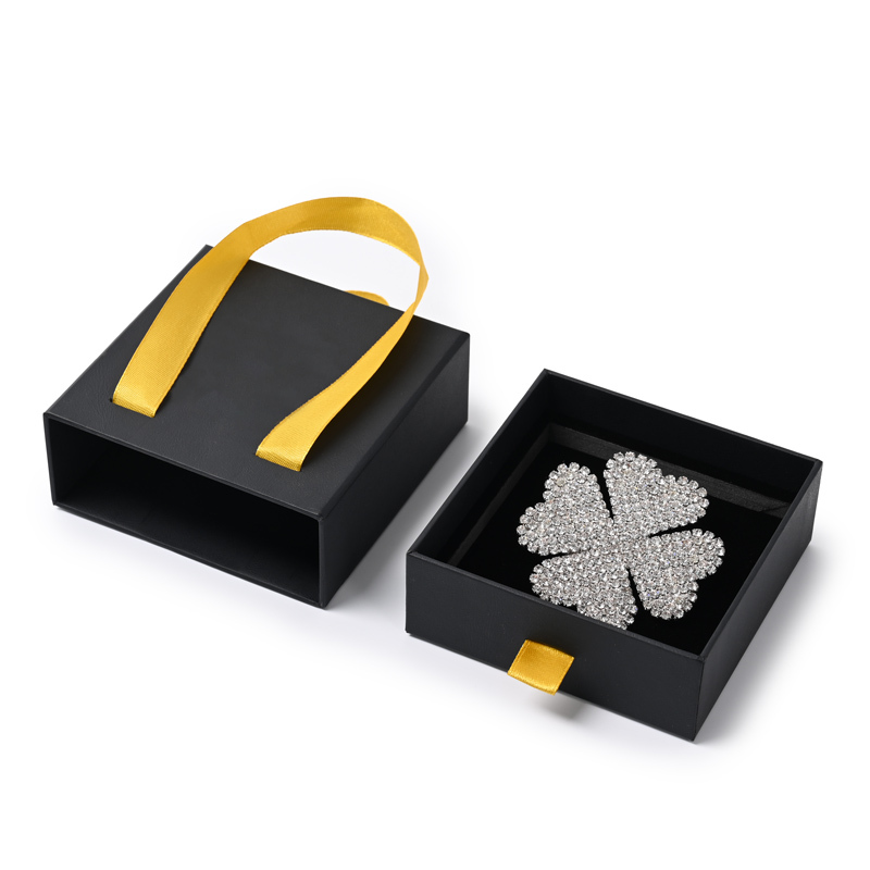 Custom paper box for bracelet with ribbon handle
