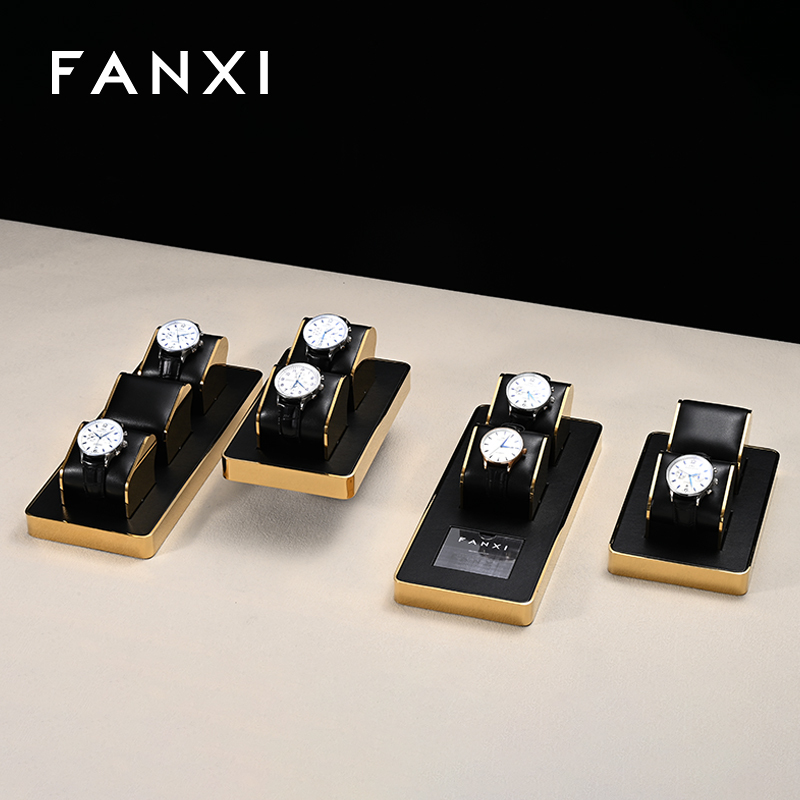 New arrival high end finish metal frame watch display set JS107