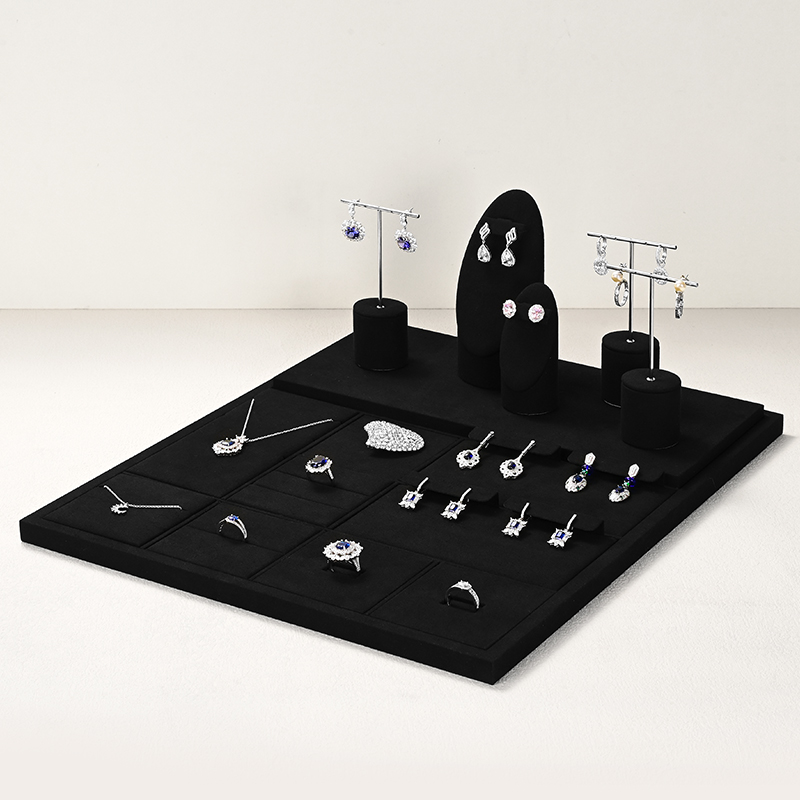 FANXI new design TT248 black microfiber jewelry display set for jewelry store