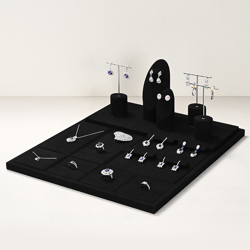 FANXI new design TT248 black microfiber jewelry display set for jewelry store