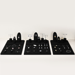 FANXI new design TT248 black microfiber jewelry display set for jewelry store
