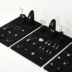 FANXI new design TT248 black microfiber jewelry display set for jewelry store