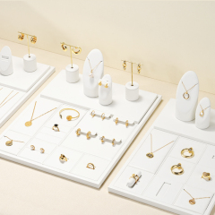 FANXI elegant new design TT249 white pu leather jewelry display set for full collection