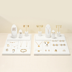 FANXI elegant new design TT249 white pu leather jewelry display set for full collection