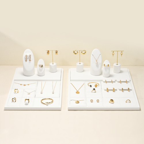 FANXI elegant new design TT249 white pu leather jewelry display set for full collection