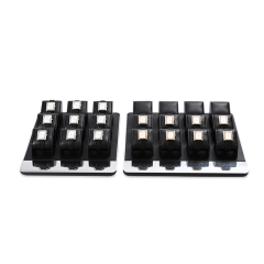 FANXI TT258 Luxury design Jewelry Display Black PU Leather With Silver Metal For jewelry watches display showcaseTray Microfiber Display Jewelry Necklace Display