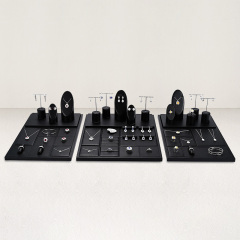 FANXI original design TT250 elegant black pu leather jewelry display sets for jewelry stores