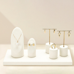 New fashion design beige microfiber jewelry display set for rings earrings pendants bracelet