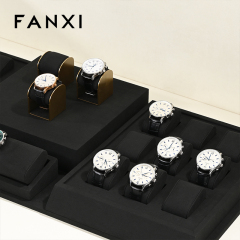 FANXI original design luxury black microfiber watch display set