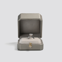Luxury custom pu leather engagement ring box