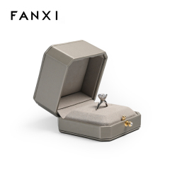 Luxury custom pu leather engagement ring box