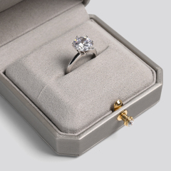 Luxury custom pu leather engagement ring box