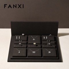 Original design TT271 brown microfiber jewelry display set for rings pendants