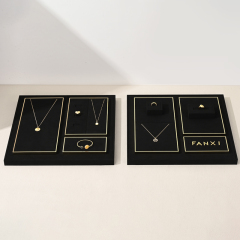 FANXI TT264 Fashion jewelry displays for store luxury Microfiber jewelry display props custom metal jewelry stand display set