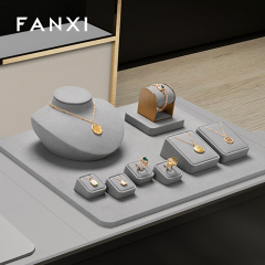 FANXI new launch elegant gray microfiber jewelry display set TT308