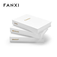 FANXI P148 high end custom Microfiber jewelry tray white Necklace pendant display organizer ring tray for jewellery shops