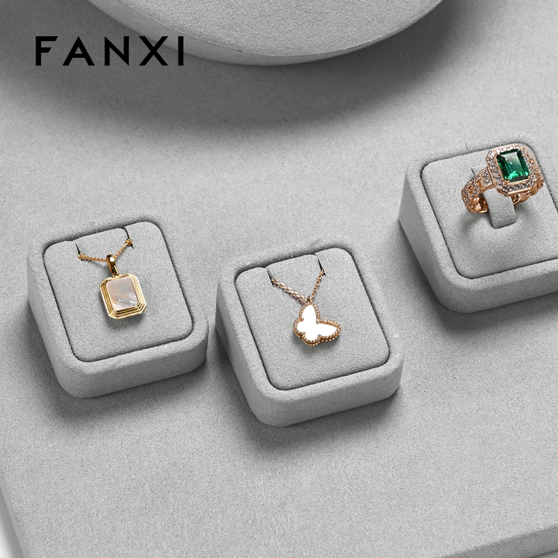 FANXI new launch elegant gray microfiber jewelry display set TT308