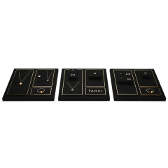 FANXI TT264 Fashion jewelry displays for store luxury Microfiber jewelry display props custom metal jewelry stand display set