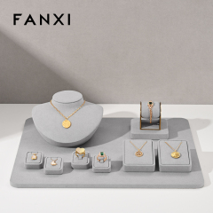 FANXI new launch elegant gray microfiber jewelry display set TT308