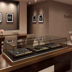 FANXI TT264 Fashion jewelry displays for store luxury Microfiber jewelry display props custom metal jewelry stand display set