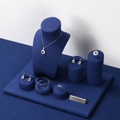 FANXI TT311 new arrival navy blue microfiber jewelry display set for cabinet