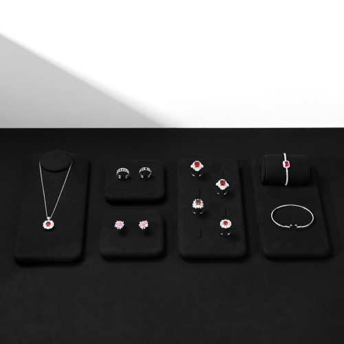 FANXI fashion design TT273 black microfiber jewelry display set for showcase