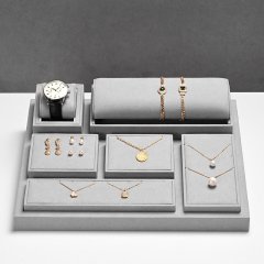 FANXI awesome new design light gray microfiber jewelry display set for cabinet TT314