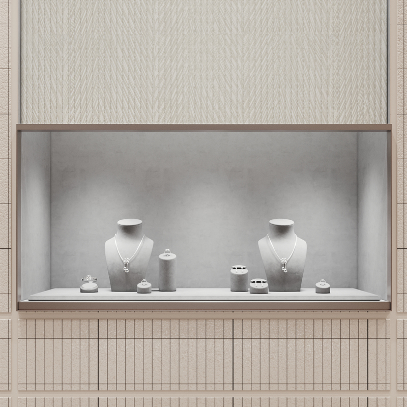 FANXI New arrival elegant light gray microfiber jewelry display set for window cabinet TT312