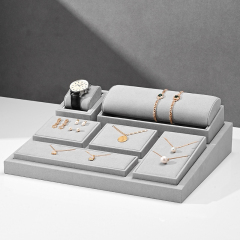 FANXI awesome new design light gray microfiber jewelry display set for cabinet TT314