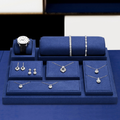 FANXI TT313 navy blue microfiber elegant jewelry display set