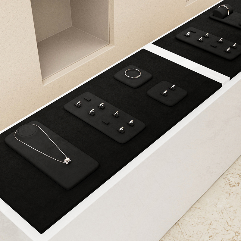 FANXI fashion design TT273 black microfiber jewelry display set for showcase