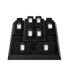 FANXI New arrival elegant black PU leather jewelry display set for window cabinet PU106