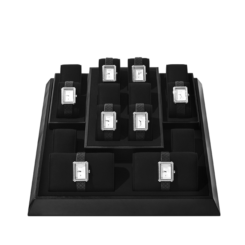 FANXI New arrival elegant black PU leather jewelry display set for window cabinet PU106