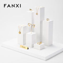 FANXI New arrival elegant white microfiber jewelry display set for window cabinet TT184