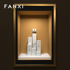 FANXI New arrival elegant white microfiber jewelry display set for window cabinet TT184