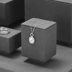 FANXI TT256 grey microfiber jewelry square style ring pendant earring exhibition