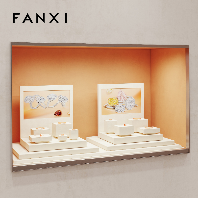 FANXI fashion design TT255 simple and free style jewelry display set with branding board