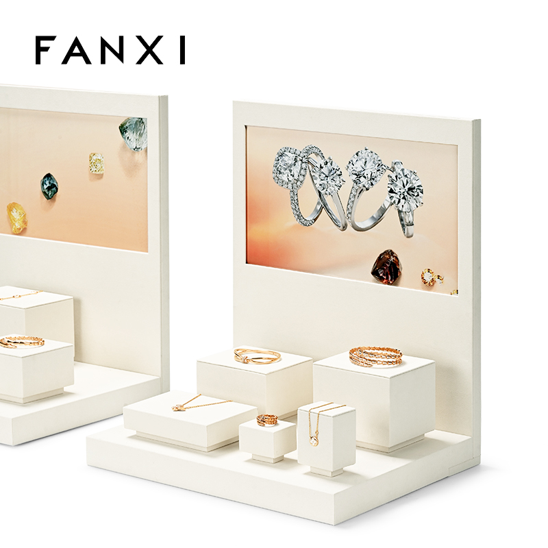FANXI fashion design TT255 simple and free style jewelry display set with branding board