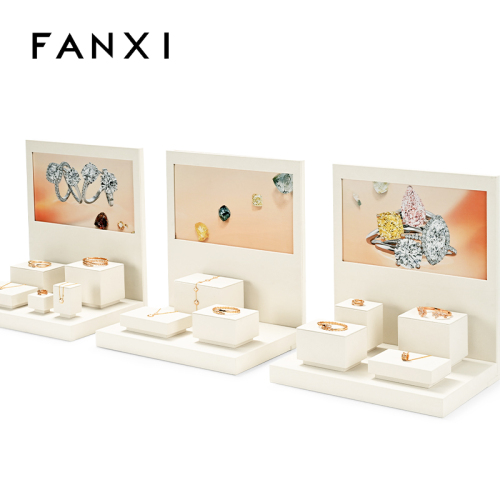 FANXI fashion design TT255 simple and free style jewelry display set with branding board