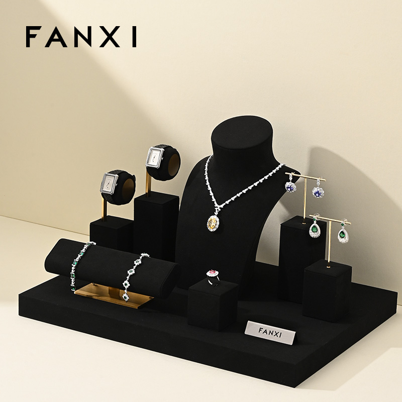 FANXI TT192 professional jewelry display stand for luxury jewelry display props custom jewelry stand display set