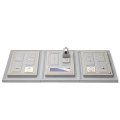 FANXI TT289 DIY Grey Microfiber metal Jewelry Display Stand Ring Necklace Earrings Bracelet Display Stand Jewelry Tray
