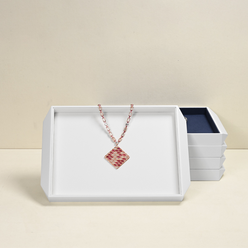 FANXI new design white paited frame stackable jewelry display tray P166